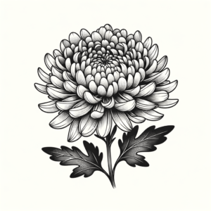 Fine Line Chrysanthemum With Delicate Details