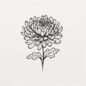 Fine-Line Chrysanthemum With Intricate Lines