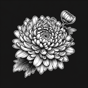 Fine-Line Chrysanthemum With Intricate Lines