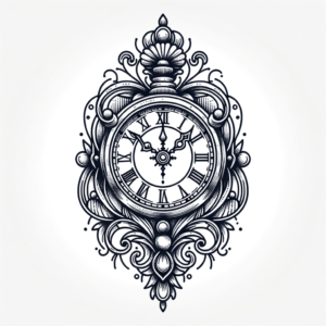 Fine Line Clock With Intricate Detailing