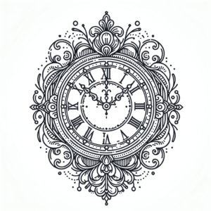 Fine Line Clock With Precise, Intricate Detailing