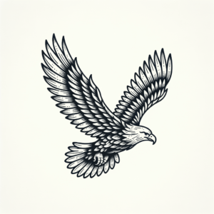 Fine-Line Eagle With Detailed Wings