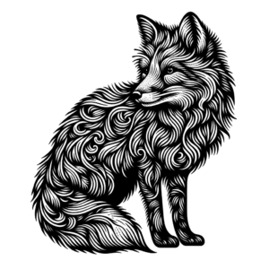 Fine-Line Fox With Detailed Fur Patterns