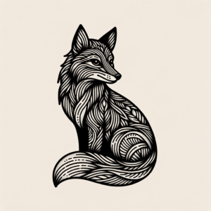 Fine Line Fox With Detailed, Intricate Patterns