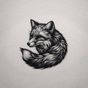 Fine-Line Fox With Intricate Fur Detailing