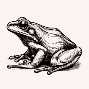 Fine-Line Frog With Intricate Features