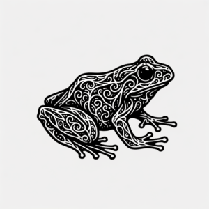 Fine-Line Frog With Intricate Patterns