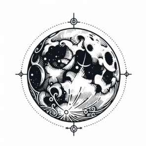 Fine-Line Full Moon With Fine Shading