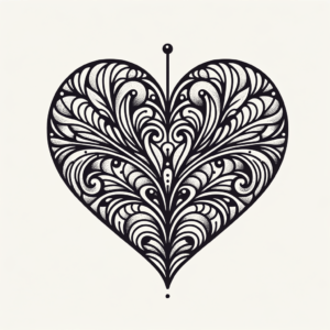 Fine-Line Heart With Delicate Patterns