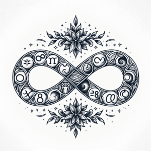 Fine-Line Infinity With Zodiac Signs