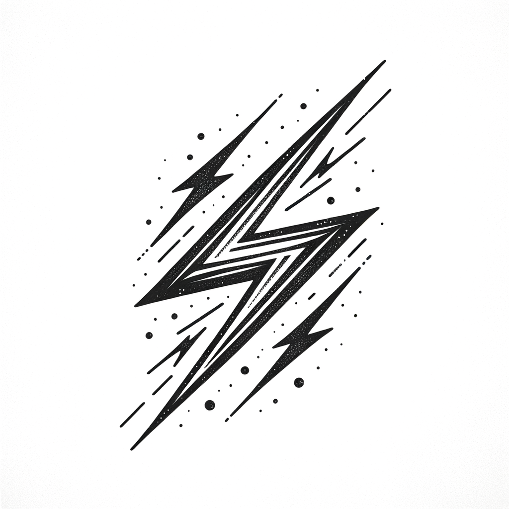 Fine-Line Lightning Bolt With Intricate Precision