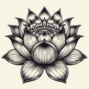 Fine-Line Lotus With Intricate Details