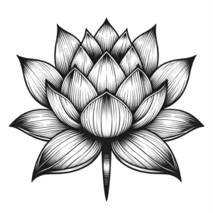 Fine-Line Lotus With Intricate Details