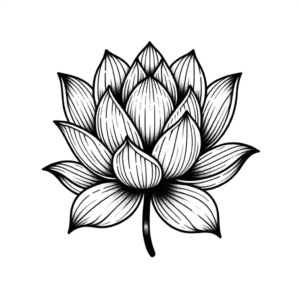 Fine Line Lotus With Precise Details