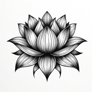 Fine Line Lotus With Thin Strokes