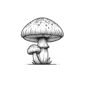 Fine-Line Mushroom With Detailed Cap Texture