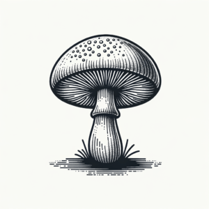 Fine-Line Mushroom With Detailed Shading