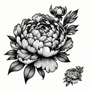 Fine-Line Peony With Intricate Details