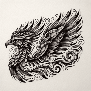Fine-Line Quetzalcoatl With Intricate Feathers
