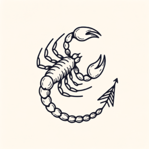 Fine Line Scorpio With Delicate Strokes