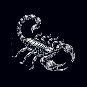 Fine Line Scorpion With Delicate, Thin Lines And Intricate Details