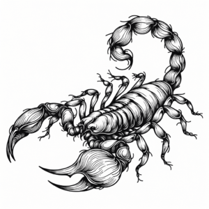 Fine-Line Scorpion With Detailed, Intricate Features