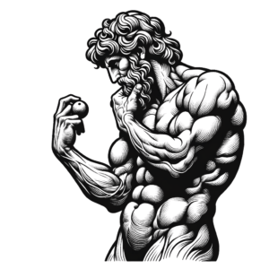 Fine-Line Sisyphus With Detailed Muscles