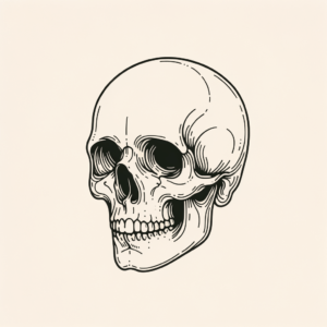 Fine Line Skull With Delicate Features