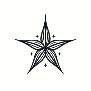 Fine Line Star With Delicate, Precise Lines