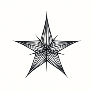 Fine Line Star With Delicate, Precise Lines