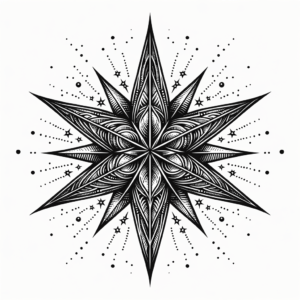 Fine Line Star With Delicate, Precise Lines