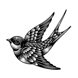 Fine-Line Swallow With Intricate Patterns