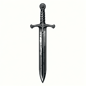 Fine-Line Sword With Detailed Blade