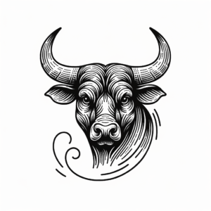 Fine-Line Taurus Bull With Delicate Shading