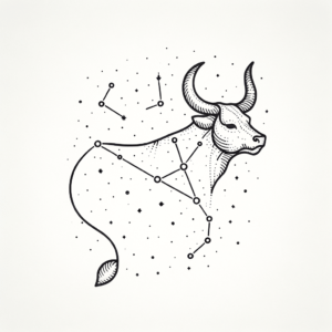 Fine-Line Taurus Constellation With Delicate Dots