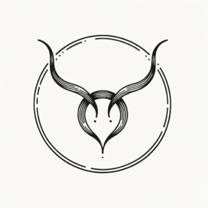 Fine-Line Taurus Symbol With Delicate Details