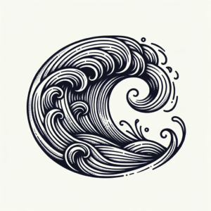 Fine-Line Wave With Detailed Strokes