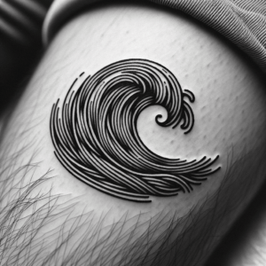 Fine-Line Wave With Detailed Strokes