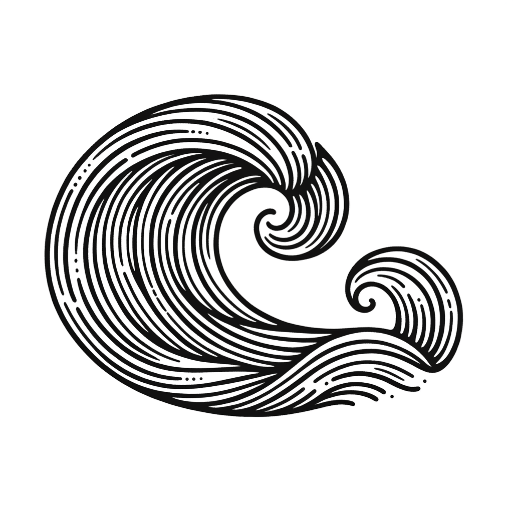 Fine-Line Wave With Thin Strokes