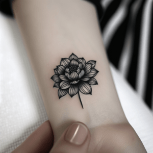Fine Linework Flower Tattoo
