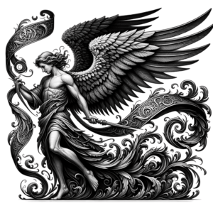 Flash Angel With Banner And Text