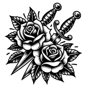 Flash Chicano-Style Roses And Daggers