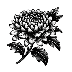 Flash Chrysanthemum With Classic Tattoo Style