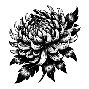 Flash Chrysanthemum With Classic Tattoo Style