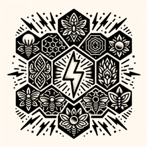 Flash Honeycomb With Classic Tattoo Motifs