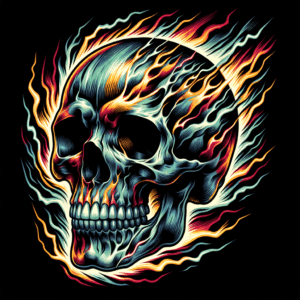 Flash Skull With Bright Colors