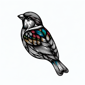 Flash Sparrow With Vibrant Colors
