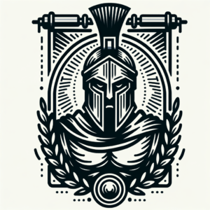 Flash Spartan Warrior With Bold, Simple Lines