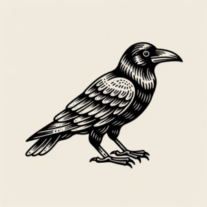 Flash Style Crow With Classic Tattoo Look