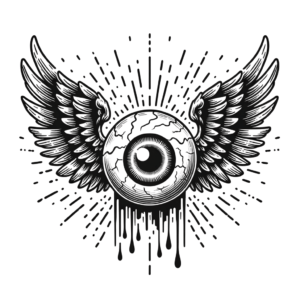 Flash Style Eerie Eyeball With Wings
